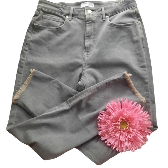 Loft Gray Light Wash Raw Denim Jeans - Picture 1 of 12